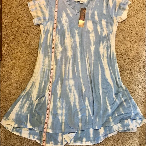 Rays Sun Tie-Dye V-Neck Women's Dress L New - Picture 9 of 12